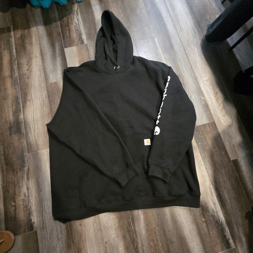 Carhartt Mens Fit Midweight Logo Sleeve Graphic Hoodie - Picture 4 of 8